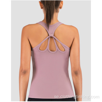 Open Back Running Sports Shirts för kvinnor